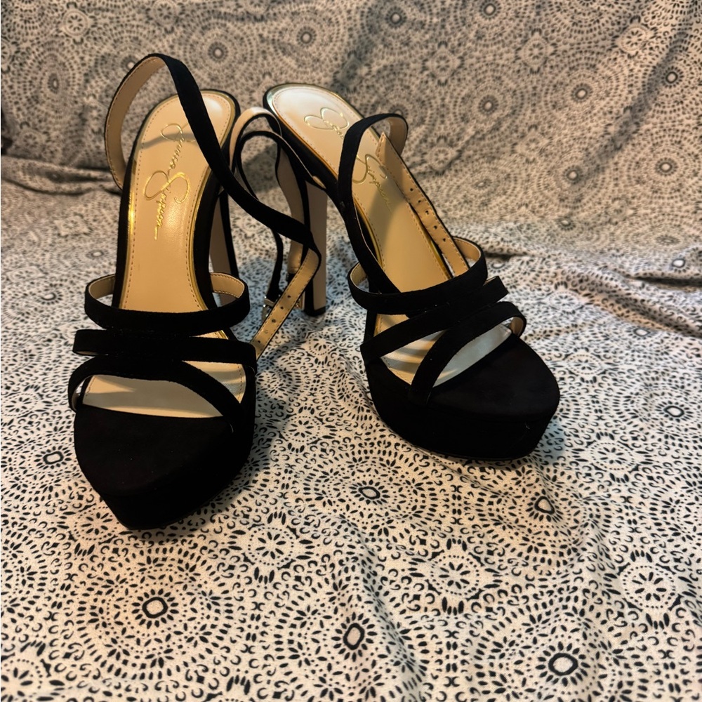 Jessica Simpson Black Strappy Heels